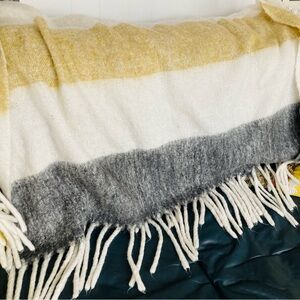 Soft Faux? Fuzzy Mohair Blend Throw Blanket Fringe